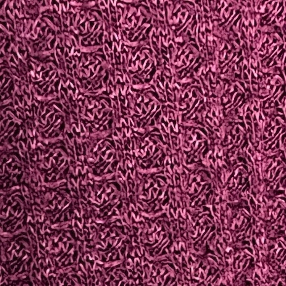 Umgee | Burgundy Pink Mixed Knit Flutter Sleeve Animal Print Top, Small - Picture 5 of 7